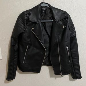 Topshop Faux Leather Moto Jacket